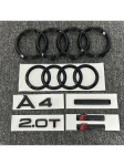 AUDI A4 4R&otilde;ngaga logo ABS Must Auto Kapott Esiv&otilde;re Tagumine Pagasiruum Embleem Kleebis A4 M&auml;rk Quarrto 2.0T Sline Embleem A4 jaoks 2008-2017