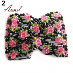 Smart Stretch Rose Flower Bow helmestega juuksekammi manseti topeltklambrid