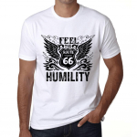 Meeste vintage T-s&auml;rk Graafiline T-s&auml;rk Feel The Humility White XS valge
