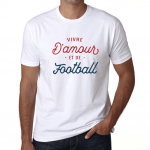 ULTRABASIC &ndash; Homme Graphique Vivre D amour et de Football T-s&auml;rk Imprime Lettres XS valge