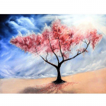 Roosa puu maalimine kingitus 5D Teemanttikandid K&auml;sit&ouml;&ouml; Maalimine Heledad Rhinestones Mosaiik Teemant 20X30CM