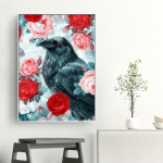 Teemanttikandid Lilled Teemantmaal T&auml;isringi saabumine Rhinestones Pildid 20X30CM