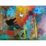 T&auml;ielik &uuml;mmargune 5D DIY teemanttikandid liblikas peaga teemantmaal ristpistes kivikivi 20X30CM