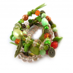 Les Tr&eacute;sors De Lily [C8404] - Bracelet Cr&eacute;ateur 'Les Romantiques' Vert Orange roheline