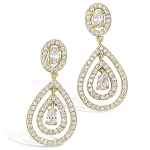 Les Tr&eacute;sors De Lily [L7030] - kullatud k&otilde;rvar&otilde;ngad  Sissi  valgest kullast - 31x15 mm valge