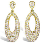 Les Tr&eacute;sors De Lily [L7038] - kullatud k&otilde;rvar&otilde;ngad  Sissi  valgest kullast - 22x8 mm kuld