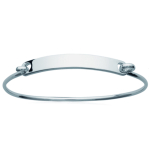 Les Tr&eacute;sors De Lily [N2888] - Bracelet Argent 'Identit&eacute;' (rhodi&eacute;) - 56 mm 40x6 mm h&otilde;be