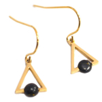 Les Tr&eacute;sors De Lily [Q1201] - Boucles cr&eacute;ateur acier 'Boho' noir dor&eacute; - 12x9 mm must