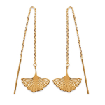 Les Tr&eacute;sors De Lily [Q8404] - kullatud  Ginkgo Biloba  k&otilde;rvar&otilde;ngad - 5 cm - 16x15 mm kuld