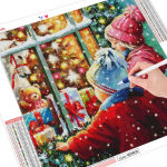 5D DIY Teemanttikandid Talvised pildid kividest Teemantmaaling Laste mosaiik Multifilm J&otilde;ulukaunistus Full Round （30x30CM）