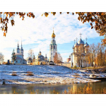 Full Drill Teemanttikandid S&uuml;gisene k&auml;sit&ouml;&ouml; m&uuml;&uuml;k Teemantmaal Maastik Mosaiik Lossi N&auml;put&ouml;&ouml; Seinakunst Full Round (20X30CM)