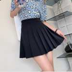 Naiste suvised plisseeritud seelikud Naiste miniseelikud k&otilde;rge v&ouml;&ouml;kohaga valged seelikud Sweet Girl Korea seelikud XS must