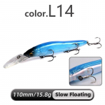 MEREDITH Minnow Voobleriga kalap&uuml;&uuml;gi landid 110 mm kunstlik k&otilde;va s&ouml;&ouml;t S&uuml;gavus 0-3 m s&ouml;&ouml;t Jerk Bass Pike Baits Aeglane uppumine v&otilde;i h&otilde;ljumine