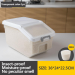 10kg/12.5kg/17.5kg Riisivaat kaanega Putukakindel Riisipaak Jahuvaat Plastikust Riisihoidla Karbis Paksendatud K&ouml;&ouml;gihoidla Karbis T&ouml;&ouml;riistakorraldaja 36*24*22.5cm puhas