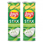 Lay's Stax kartulikr&otilde;psud, Tai maitse, Tai suupiste, 105 g (Pakis 2) Sour Cream&Onion x 2 pcs