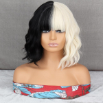 LISI HAIR naiste l&uuml;hike s&uuml;nteetilisest kiust parukas koos tukkidega poolmust poolvalge parukas Halloween Party Cosplay Lolita parukas China