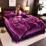 King-suurus/queen-suurus/t&auml;issuuruses lina tekikattega padjap&uuml;&uuml;ri komplekt paks puuvillane magamistoa lihtne voodipesu kvaliteetne twin4pc1.5m