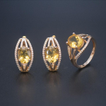 Naturaalsest kuldsest tsitriinist ehtekomplektid 925 sterlingh&otilde;bedast k&otilde;rvar&otilde;ngast, ovaalsest 10*8 mm v&auml;&auml;riskivist ehted naistele pulmakink us ring size 7#