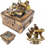 Brass Sextant Navigation Marine Sextant nahk&uuml;mbrises