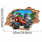 Tapeet Isekleepuv 3D Katkine sein V&auml;ikesed autod Lastetoa kaunistus Multifilm Multifilm Graffiti kleebised