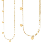 Les Tr&eacute;sors De Lily [R4961] - K&auml;sit&ouml;&ouml;na valmistatud h&otilde;bedast kaelakee 'Cl&eacute;opatra' kullatud - &uuml;mmargused t&uuml;kid 7 mm kuld