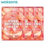 Watsons Love My Glow Peach poore puhastav mask, 100% vegan, dermatoloogiliselt testitud, 30 ml. x 3 tk - N&auml;omask, Maskileht 30 ml. x 3 pcs
