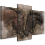 Kolmeosalise pildiga l&otilde;uendiprint Horses Animals Brown 60x40 pruun