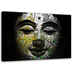 L&otilde;uendiprint Abstract Buddha Painting Face 60x40 must/valge