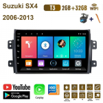 Android Carplay Suzuki SX4 2006-2013 Fiat Sedici 2005-2014 autoraadio multimeedia videopleier GPS-navigatsioon WIFI 2+32GB 2+32GB