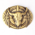 Bull Skull rihma pandla v&ouml;&ouml; isetehtud komponendid Western Denim raskemetallist rock stiilis rihma pandla kuld