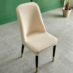 1 / 2 / 4 / 6 tk S&ouml;&ouml;gitooli kate Stretch Jacquard Stool Kontoritooli istme &uuml;mbriskaitse Polaarfliisist Easy Fitted Hotel Home Party 1PCS beež