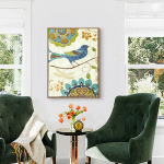 Etnilised linnud Prindi l&otilde;uend Maali geomeetriline seinaplakat elutuppa Traditsioonilised hiina pildid Pulmad 40x60cm No Frame