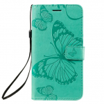 Rahakott Flip Butterfly nahast &uuml;mbris Samsung Galaxy S3 S4 S5 S6 S7 Edge S8 S9 S10 E S20 Plus Ultrs Note 8 9 10 Lite Book Cover For J5 Prime punane
