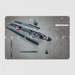 Uss Ohio Submarine Metal Sign Cinema K&ouml;&ouml;k Kino Klassikaline Plaques Tin Sildi plakat 20x30cm