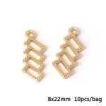 10 tk vasest ripatsid ehete komponentide valmistamiseks DIY k&otilde;rvar&otilde;nga kaelakee k&auml;ev&otilde;ru 17*24mm 10pcs kuld