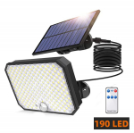 190 LED p&auml;ikesevalgusega v&auml;liliikumisandur IP65 veekindel avarii seinavalgusti eredad prožektori turvavalgustid garaažiaeda 190LED-1PC