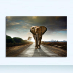 Popkunsti plakat ja tr&uuml;kis Abstraktse kunsti seinapilt elutoa sisekujunduseks Aafrika elevant loomamaastik &Otilde;limaal l&otilde;uendil 21x30 No Frame