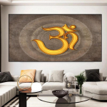 Abstract Hindu Om Icon L&otilde;uendimaal P&otilde;hjamaade kullast Hinduism Plakatid ja tr&uuml;kised Seinakunstipildid Elutoa sisustus Ilma raamita 60cm&times;150cm NoFrame