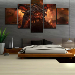 5 t&uuml;kki l&otilde;uendikunstim&auml;ngu plakat tiibadega draakon Dekoratiivne maal Elutoa tapeet Pilt Prindi Kodukaunistuse seinamaaling 20x35cm*2 20x45cm*2 20x55cm*1