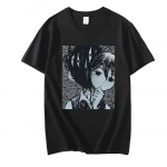 Omori T-s&auml;rk Harajuku suvine l&uuml;hikeste varrukatega tees&auml;rk Cosplay riided vabaaja t&auml;navar&otilde;ivad meestele ja naistele T-s&auml;rk XS must