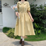 &Uuml;li&otilde;pilaste t&uuml;drukute kleit suvine uus keskkooli kolledži stiilis kunstiline keskmise pikkusega kleit &uuml;le p&otilde;lve S khaki