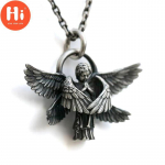 Tere klassikaline Ingli ripats Kaelakee K&auml;sitsi valmistatud Seraphim Prayer Ripats, pikk ketiga kael