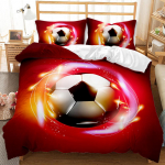 Jalgpalli 3D voodipesukomplekt Jalgpallientusiast Tekikate Padjap&uuml;&uuml;r Kaheinimesevoodi t&auml;issuuruses voodikatte komplekt Pestav t&otilde;mblukk Mugav kodukaunistus Baby 100x135cm