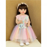 55 cm realistlikud reborn nukud pehme kehaga silikoonist vin&uuml;&uuml;lnukk kullakarva t&uuml;drukule vasts&uuml;ndinud beebiprintsess Bebe s&uuml;nnip&auml;evakingiks