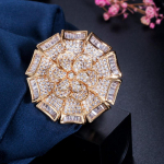 CMM ehted Luksuslikud Aafrika kuupmeetri tsirkooniumoksiidi kivid kullav&auml;rvi suured geomeetrilised liller&otilde;ngad naistele Statement Pulmaehted kuld