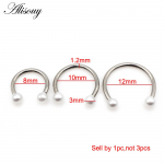 Alisouy 1tk roostevabast terasest 16g p&auml;rlid ringikujuline hobuseraua C klamber huule nina augustamine tragus vaheseina r&otilde;ngas spiraal k&otilde;hre k&otilde;rvar&otilde;ngas #1 1.2*8*3mm