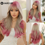 HAIRCUBE Ombre must s&uuml;nteetilised parukad punaste tukkidega, pikkade sirgete kihiliste juustega parukas naistele Cosplay Halloweeni kuumakindel parukas