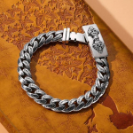 Tehasehind S925 H&otilde;be Vajra Nuia Kuuba K&auml;ev&otilde;ru 18 /20 /22cm Retro Kuue Silbi Mantra Luku Kett Trend Meeste Ehted Kingitus 20cm