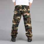 S&uuml;gisene meeste al Pants Puuvillased hingavad Multi Pocket Cargo P&uuml;ksid L khaki
