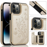 Reljeefne Butterfly Magnetic Flip-rahakott nahast &uuml;mbris Samsung S23 S22 S21 S20 Ultra S10 Plus A14 A54 A13 A53 jaoks iPhone 15 14 13 Pro Max XS MAX XR jaoks iPhone 6/6S kuld